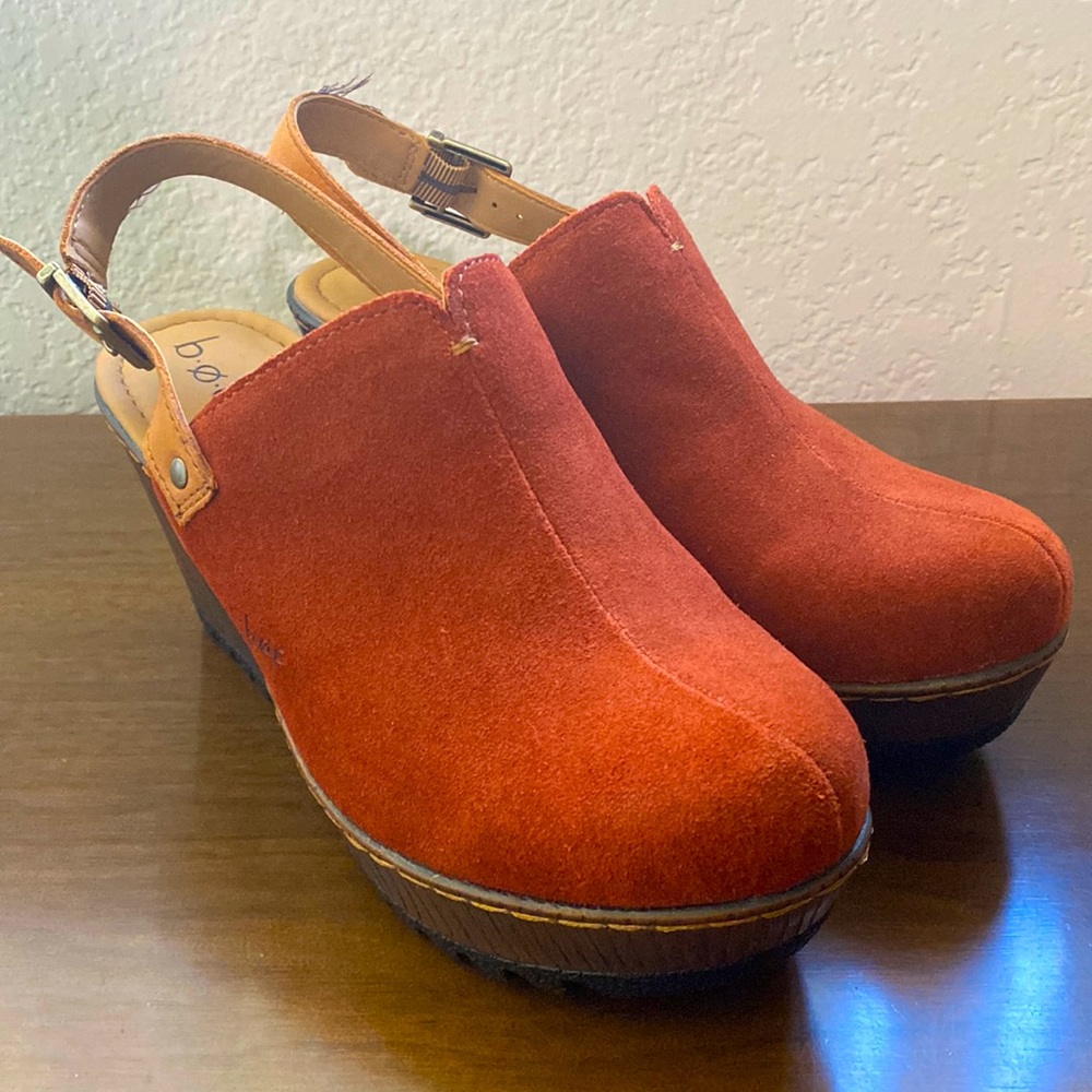 BOC Deep Orange Wedge Sandals